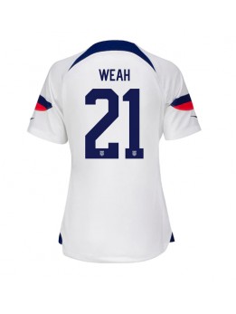 Vereinigte Staaten Timothy Weah #21 Heimtrikot für Frauen WM 2022 Kurzarm